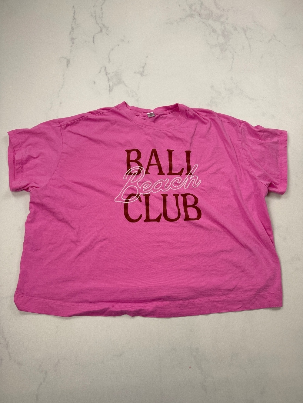 Old Navy Bali Beach Club Graphic Tee Pink VTG Retro - Womens 2X